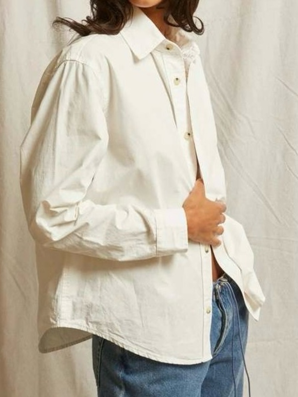 PERFECTWHITETEE JAMES BUTTON DOWN SHIRT - BRIGHT IVORY